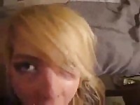 Emo teenager sucking and swallowing cum