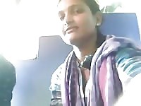 Indian cutie shows some tit on the train