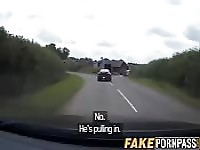 Ebony cop slammed by two cocks in public