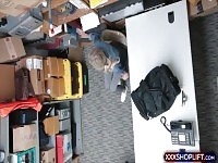 Shoplifter teen fucks a security guard to avoid police