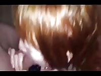 Naughty redhead suck job