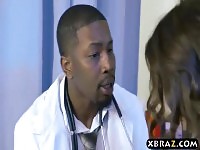 Black doctor gets lucky with two babes who want to fuck him
