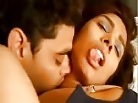 Indian girl goes crazy when he sucks her tits
