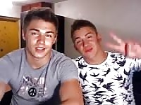 Two hot jocks jerk off in front of the webcam