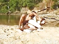 Sweet interracial jocks in outdoor anal